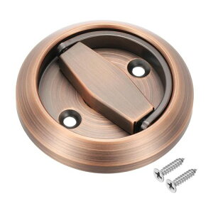 PATIKIL凹型スライドドア用取っ手304ステンレススチール丸型隠しクローゼットフィンガーフラッシュノブネジ付きドア引き出しワードローブ用レッドブロンズ