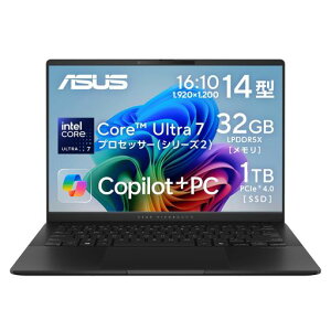 ASUS�m�[�g�p�\�R��VivobookS14S5406SA14�^�C���e��CoreUltra7258V������32GBSSD1TBWindows11�d��1.3kgWi-Fi7Type-C���d�Ή���F��