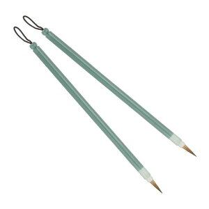 PATIKIL書道筆2本セット書道筆筆ペン絵画すみ絵筆アクリルハンドル初心者用ダーク緑