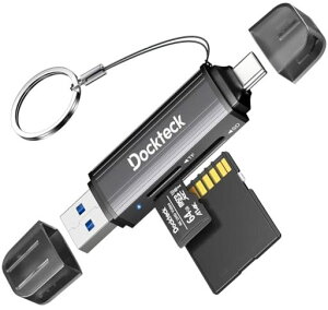 SDカードリーダーDockteckUSB3.0カードリーダーtoMicroSDカードアダプターtoSDTFメモリースティック、2ソケットOTGカードリーダーUHS-ISD/Micro