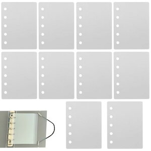 TOAURDAシール帳仕切り板5穴M5プラスチック【10枚入り】手帳シール台紙透明剥離紙シール帳はがせるバインダー半透明pp製防水性と耐久性手帳ノートジャーナル用オフィス用品文房具