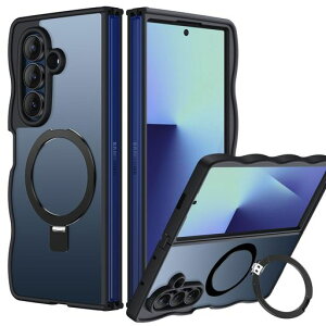 GalaxyZFold7�p�P�[�X360°��]�X�^���h�ϏՌ��ČRMIL�K�i�����O�t���������g�`���C�����X�[�d�Ή��w��h�~���΂ݖh�~����~�߃M�����N�V�[Zfold7/SC-56F/SCG34�J�o�[