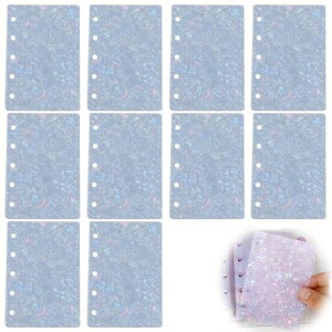 シール帳台紙M55穴仕切りカード仕切り板10枚入りPP製半透明システム手帳ルーズリーフダイアリーカードセパレーターバインダー手帳学習オフィス用品(ブルー)