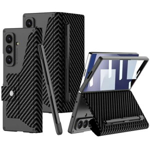 FODDOMGalaxyZFold7�P�[�X�M�����N�V�[z�t�H�[���h7�P�[�X�y�y���t���zFold7case�ϏՌ�/����h�~/������ꃌ�U�[/�蒠�^/�X�^���h�@�\/�J�[�h���[�����Y�ی�(ZFold7�J�[�{���t�@�C�o�[)