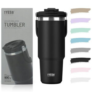 TYESO �^���u���[ �X�g���[�t�� 900ml ���� �ۗ�ۉ� ��e�� �X�e�����X�{�g�� �W�t�� ���ڂ�Ȃ� �E�H�[�^�[�{�g�� �����^�� �����t �^��f�M ��d�\�� �L�� ������ �R��Ȃ� �A�E�g�h�A �c