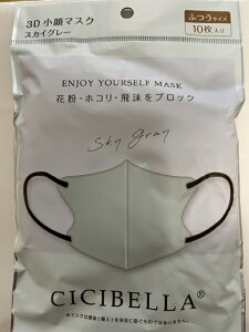 3Dバイカラーマスク 立体マスク 【スカイグレー】10枚入り 血色マスク 不織布マスク くちばし マスク PFE99%認証取得 息がしやすい 感染対策 花粉症 飛沫防止 男女兼用