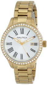 腕時計 ノーティカ レディース N16661M Nautica Women's N16661M BFD 101 Swarovski Crystal-Accented Gold-Tone Stainless Steel Watch腕時計 ノーティカ レディース N16661M