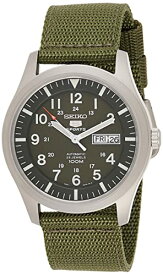 腕時計 セイコー メンズ SNZG09K1 Seiko SNZG09K1 Men's Automatic Analogue Watch with Fabric Strap, Green/Green, 42 mm, Strap腕時計 セイコー メンズ SNZG09K1