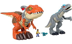 ジュラシックワールド JURASSIC WORLD おもちゃ フィギュア 恐竜映画 Fisher-Price Imaginext Jurassic World Camp Cretaceous Indominus Rex and T. Rex, Dinosaur Toy Set for Preschool Kids Agesジュラシックワールド JURASSIC WORLD おもちゃ フィギュア 恐竜映画