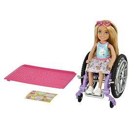 バービー バービー人形 Barbie Chelsea Doll & Wheelchair with Moving Wheels, Ramp, Sticker Sheet & Accessories, Small Doll with Blond Hairバービー バービー人形