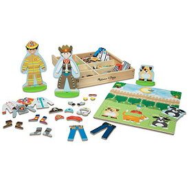 メリッサ&ダグ おもちゃ 知育玩具 Melissa & Doug Melissa & Doug Occupations Magnetic Dress-Up Wooden Pretend Play Set (74 pcs) - Magnetic Dress-Up Dolls For Kidsメリッサ&ダグ おもちゃ 知育玩具 Melissa & Doug