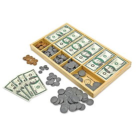 メリッサ&ダグ おもちゃ 知育玩具 Melissa & Doug Melissa & Doug Play Money Set - Educational Toy With Paper Bills and Plastic Coins (50 of each denomination) and Wooden Cash Drawer for Storageメリッサ&ダグ おもちゃ 知育玩具 Melissa & Doug