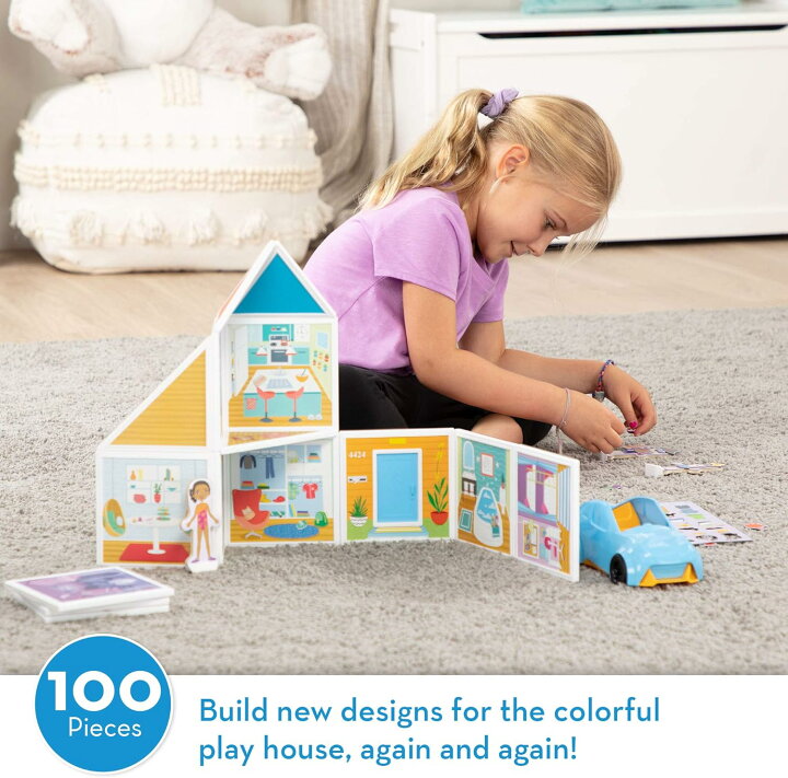 楽天市場 メリッサ ダグ おもちゃ 知育玩具 Melissa Doug 送料無料 Melissa Doug Magnetivity Magnetic Building Play Set Our House With Vehicle 100piece メリッサ ダグ おもちゃ 知育玩具 Melissa Doug Angelica