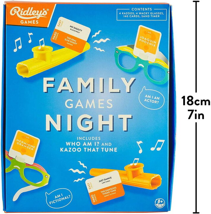 楽天市場 ボードゲーム 英語 アメリカ 海外ゲーム 送料無料 Ridley S Family Games Night Includes 2 Games Kazoo That Tune And Who Am I Party Group Games Ideal For Ages 8 Includes All Needed Supplies Aボードゲーム