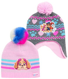 パウパトロール アメリカ直輸入 子供服 キッズ ファッション Nickelodeon Girls' Paw Patrol Winter Hat - 2 Pack Paw Patrol Pom Pom Beanie (Toddler), Size Age 2-4, Paw Patrolパウパトロール アメリカ直輸入 子供服 キッズ ファッション