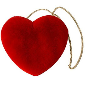 QZUnique ハンドバッグ カバン ユニーク かわいい QZUnique Heart Shaped Handbag Women's Faux Fur Crossbody Bag Plush Wallet Purse Chain Shoulder BagQZUnique ハンドバッグ カバン ユニーク かわいい