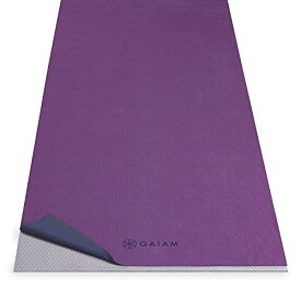 ヨガマット フィットネス Gaiam No-Slip Yoga Mat Towel, Grape/Navy Largeヨガマット フィットネス