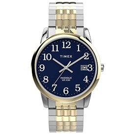 腕時計 タイメックス メンズ Timex Men's Easy Reader 35mm Perfect Fit Watch ? Two-Tone Case Blue Dial with Two-Tone Expansion Band, Two-Tone/Two-Tone/Blue腕時計 タイメックス メンズ