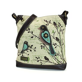 chala バッグ パッチ カバン かわいい CHALA Canvas Crossbody Women Mid-Size Crossbody Shoulder Purse with Adjustable Strap - Birds - sandchala バッグ パッチ カバン かわいい