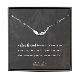 EFYTAL アクセサリー ブランド かわいい おしゃれ EFYTAL Bridesmaid Gifts, 925 Sterling Silver Feather Necklace for Best Friends, Bridesmaid Jewelry, Bridal Party Gifts, Birthday Gifts for Women Friendship,EFYTAL アクセサリー ブランド かわいい おしゃれ