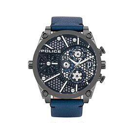 腕時計 ポリス メンズ Police Unisex Adult Analogue Quartz Watch with Leather Strap PL15381JSU.61B, Blue, Bracelet腕時計 ポリス メンズ