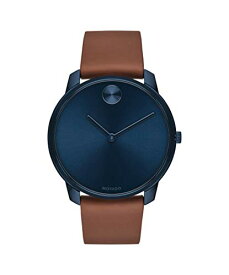 腕時計 モバード メンズ Movado Bold, Ionic Plated Blue Steel Case, Blue Dial, Brown Nappa Leather Strap, Men, 3600585腕時計 モバード メンズ