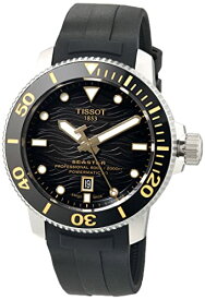 腕時計 ティソ メンズ Tissot Mens Seastar 2000 Professional Powermatic 80 316L Stainless Steel case Automatic Watch, Black, Rubber, 22 (T1206071744101)腕時計 ティソ メンズ