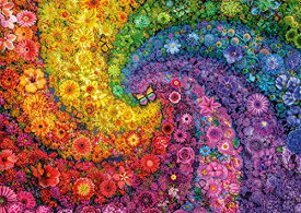 ジグソーパズル 海外製 アメリカ Buffalo Games - Color Explosion - Botanic Rainbow - 300 Large Piece Jigsaw Puzzle for Adults Challenging Puzzle Perfect for Game Nightsジグソーパズル 海外製 アメリカ
