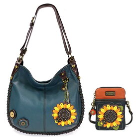 chala バッグ パッチ カバン かわいい Chala Handbags, Casual Style, Soft, Large Shoulder or Crossbody Purse with Keyfob - Navy Blue (Navy_ Sunflower Hobo & Crossbody Gift Set)chala バッグ パッチ カバン かわいい