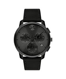 腕時計 モバード メンズ Movado Men's Bold Thin Stainless Steel Swiss Quartz Watch with Leather Strap, Black, 21 (Model: 3600835)腕時計 モバード メンズ