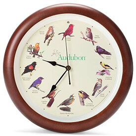 壁掛け時計 インテリア インテリア 海外モデル アメリカ Mark Feldstein Audubon Singing Bird Wall Clock, Cherry Finish Wood Frame 13 Inch壁掛け時計 インテリア インテリア 海外モデル アメリカ
