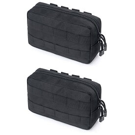 タクティカルポーチ ミリタリーポーチ サバイバルゲーム サバゲー アメリカ TRIWONDER 2 Pack Molle Pouches Tactical Multi-Purpose Compact Waist Bags Utility Pouch (Black)タクティカルポーチ ミリタリーポーチ サバイバルゲーム サバゲー アメリカ