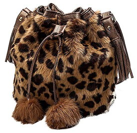 QZUnique ハンドバッグ カバン ユニーク かわいい QZUnique Faux Fur Bucket Handbag Women's Drawstring Fur Crossbody Bag Shoulder Tote BagQZUnique ハンドバッグ カバン ユニーク かわいい