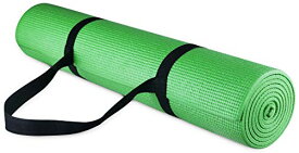 ヨガマット フィットネス Signature Fitness All-Purpose 1/4-Inch High Density Anti-Tear Exercise Yoga Mat with Carrying Strap, Greenヨガマット フィットネス