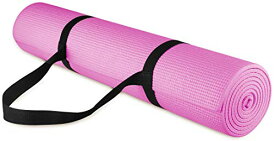 ヨガマット フィットネス Signature Fitness All-Purpose 1/4-Inch High Density Anti-Tear Exercise Yoga Mat with Carrying Strap,Pinkヨガマット フィットネス