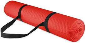 ヨガマット フィットネス Signature Fitness All-Purpose 1/4-Inch High Density Anti-Tear Exercise Yoga Mat with Carrying Strap, Redヨガマット フィットネス