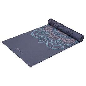 ヨガマット フィットネス Gaiam Yoga Mat Premium Print Reversible Extra Thick Non Slip Exercise & Fitness Mat for All Types of Yoga, Pilates & Floor Workouts, Purple Illusion, 6mmヨガマット フィットネス
