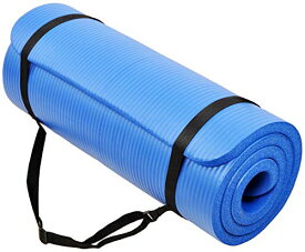 ヨガマット フィットネス BalanceFrom GoCloud All-Purpose 1-Inch Extra Thick High Density Anti-Tear Exercise Yoga Mat with Carrying Strap (Blue)ヨガマット フィットネス