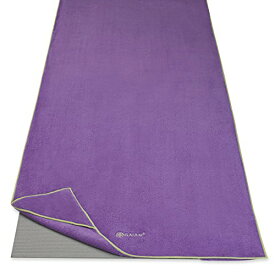 ヨガマット フィットネス Gaiam Stay Put Yoga Towel Mat Size Yoga Mat Towel (Fits Over Standard Size Yoga Mat - 68"L x 24"W), Purpleヨガマット フィットネス