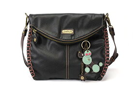 chala バッグ パッチ カバン かわいい Chala Charming Crossbody Bag Shoulder Handbag With Flap Top and Zipper Black (Teal Poodle)chala バッグ パッチ カバン かわいい