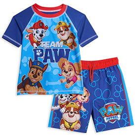 パウパトロール アメリカ直輸入 子供服 キッズ ファッション Paw Patrol Skye Chase Marshall Little Boys Pullover Rash Guard and Swim Trunks Outfit Set Team Paw 5-6 Blueパウパトロール アメリカ直輸入 子供服 キッズ ファッション