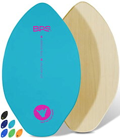 サーフィン スキムボード マリンスポーツ BPS 'Shaka' 30 Inch No Wax Needed Skimboard - High Gloss Coated Wood Skimboard with EVA Pads - Skim Board for Beach or Flatland (Fluorescent Blue)サーフィン スキムボード マリンスポーツ