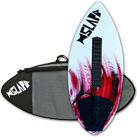 サーフィン スキムボード マリンスポーツ USA Made Slapfish Skimboard - Fiberglass & Carbon - Riders up to 140 lbs - 41" with Traction Deck Grip - Kids & Adults - 4 Colors (Red Board + Arch Bar & Board Bag)サーフィン スキムボード マリンスポーツ