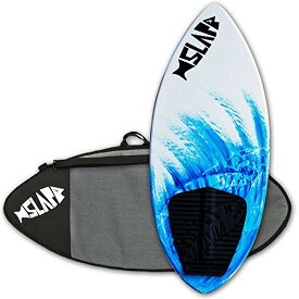 サーフィン スキムボード マリンスポーツ USA Made Slapfish Skimboard - Fiberglass & Carbon - Riders up to 140 lbs - 41" with Traction Deck Grip - Kids & Adults - 4 Colors (Blue Board + Board Bag)サーフィン スキムボード マリンスポーツ