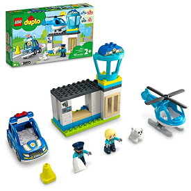 レゴ デュプロ LEGO DUPLO Rescue Police Station 10959 Push & Go Car Toy with Lights and Siren Plus Helicopter, Early Learning Toys for Toddlers, Boys & Girls 2 Plus Years Oldレゴ デュプロ