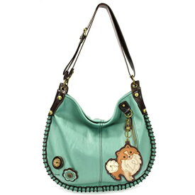 chala バッグ パッチ カバン かわいい CHALA Handbags, Casual Style, Soft, Large Shoulder or Crossbody Purse with Keyfob - Teal Green Color (Pomeranian)chala バッグ パッチ カバン かわいい
