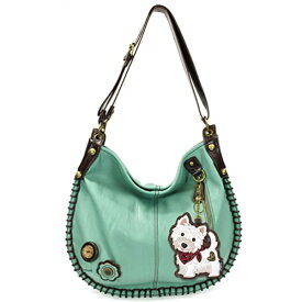 chala バッグ パッチ カバン かわいい Chala Handbags, Casual Style, Soft, Large Shoulder or Crossbody Purse with Keyfob - Teal Green Color (Westie)chala バッグ パッチ カバン かわいい