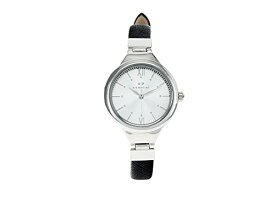 腕時計 タイメックス レディース Timex Women's Watch Viewpoint 25mm Watch Silver-Tone Black Lether Strap腕時計 タイメックス レディース