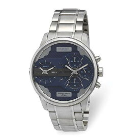 腕時計 チャールズヒューバート メンズ パリ フランス Sonia Jewels Charles Hubert Stainless Chronograph Dual Time Blue Dial Watch (Width = 24mm)腕時計 チャールズヒューバート メンズ パリ フランス