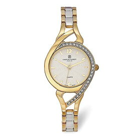 腕時計 チャールズヒューバート レディース パリ フランス Sonia Jewels Charles Hubert Ladies Two-Tone Off-White Dial Watch (Width = 9mm)腕時計 チャールズヒューバート レディース パリ フランス